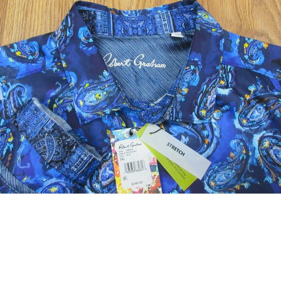 NEW! Robert Graham Tangier NWT $248 Vibrant Starry Night Paisley Sport Shirt 2XL